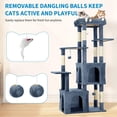 thumbnail image 4 of 61" Multi-Level Cat Tree for Indoor Cats, Heavy-Duty Tower for Large Adult & Maine Coon Cats with Extra-Large Perch, 2 Spacious Condos, Natural Sisal Scratch Posts & Play Toys（Light Blue), 4 of 7
