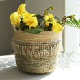 thumbnail image 5 of 1 Flower Basket Seagrass Wicker Basket Flower Pot Folding Basket Storage Basket Decoration, 5 of 6