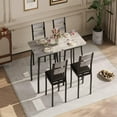 thumbnail image 5 of Danolapsi 3 Piece Dining Table Set for 2, Farmhouse Kitchen Table and Chair, Metal Frame Square Dining Room Table Set for Small Space, Apartment, Studio, 5 of 9