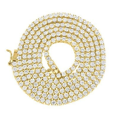 14k Two Tone Gold Necklace - 2 Tone Chain Necklace Lab Created Cubic Zirconia With 14k Yellow Gold Finish For Men Eligant