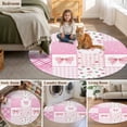 thumbnail image 5 of Valentine's Day Round Area Rug 8Ft Washable Large Circle Rugs for Living Room Dorm, Pink Bows Romantic Roses Farmhouse Plaid Non-Slip Carpet Floor Mats Indoor Outdoor Carpet Runner Home Decor, 5 of 8