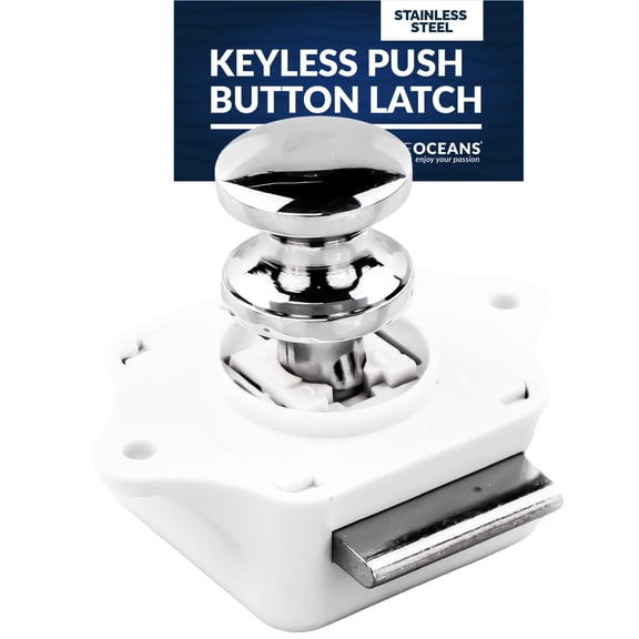 Five Oceans Stainless Steel Keyless Push Button Latch FO92