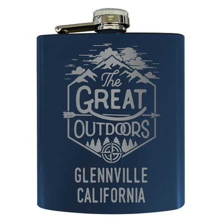 

Glennville California Laser Engraved Explore the Outdoors Souvenir 7 oz Stainless Steel 7 oz Flask Navy