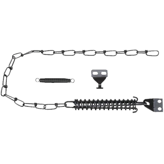 Wright Galvanized Black Steel Spring & Chain Door Retainer 1 pk