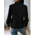 thumbnail image 4 of Womens Tops Trendy 2025 Long Sleeve Shirts Blouses Dressy Casual Spring Summer Business Outfits Black XXL, 4 of 9