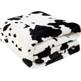 thumbnail image 4 of Fuzzy Black Cow Print Blanket Adult Baby Soft Warm Cozy Fleece Cat and Dog Blanket Soft & Warm Fleece Flannel Pet Blanket, Great Pet Throw(40*50in), 4 of 6
