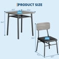 thumbnail image 3 of 3 Piece Modern Dining Set,Space Saving Dinette for Kitchen,Dining Room,Small Space,Dining Table Set w/Metal Frame,Built-in Storage Rack,Kitchen Table with 2 Upholstered Chairs, 3 of 9