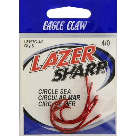 Lazer Sharp L8197GH-4/0 Circle Offset Hook, Sea Guard Red, Size 4/0