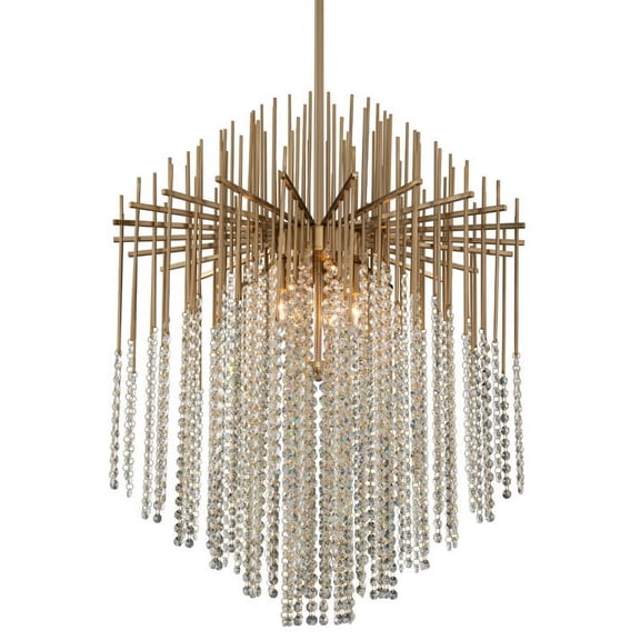 Allegri 037655-038-FR001 Estrella 6 Light 26" Wide Crystal Pendant - Brushed Champagne