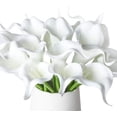 thumbnail image 2 of Paquete de 20 flores falsas de lirio de cala, ramo de boda, flores artificiales de tacto real, decoración para el hogar, boda, fiesta, 2 of 5