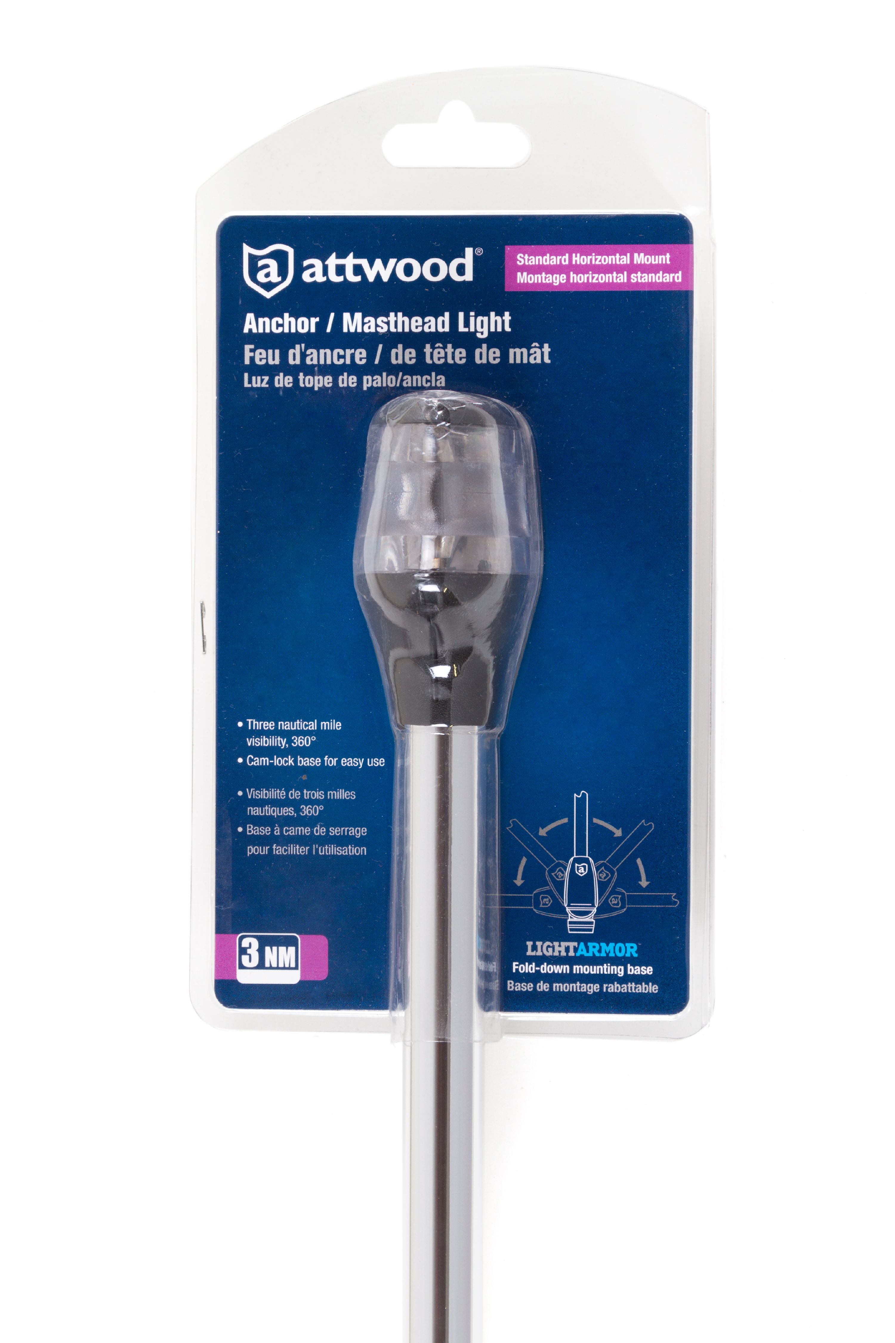 Attwood 3NM Anchor Masthead Light with Black Composite Lightarmor Base