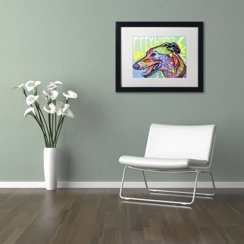 Greyhound Luv' Canvas Art by Dean Russo, White Matte, Black Frame