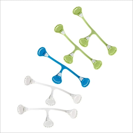 Snappi Cloth Diaper Fasteners - Pack of 5 (2 Mint Green, 2 White, 1 Blue)