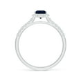 thumbnail image 2 of Angara Natural 0.75 Ct. Blue Sapphire with Diamond Halo Ring in 14K White Gold for Women (Ring Size: 12), 2 of 11