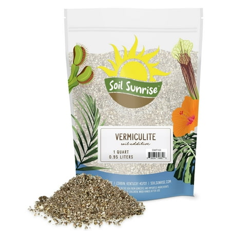 All Natural Vermiculite Soil Additive (1 Quart)' Medium Grade Horticulture Soil Amendment for Plants  Terrariums  Orchids