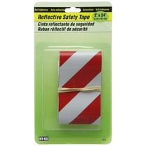 Hy-Ko Reflective Safety Tape Strip - Adhesive - 1 Tape, 2 in x 24 in, Red/White Stripe