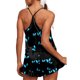 thumbnail image 4 of Conjunto de ropa de dormir Gibobby para mujer talla grande camisola cuello en V estampado Pantalones cortos volantes azul L, 4 of 5