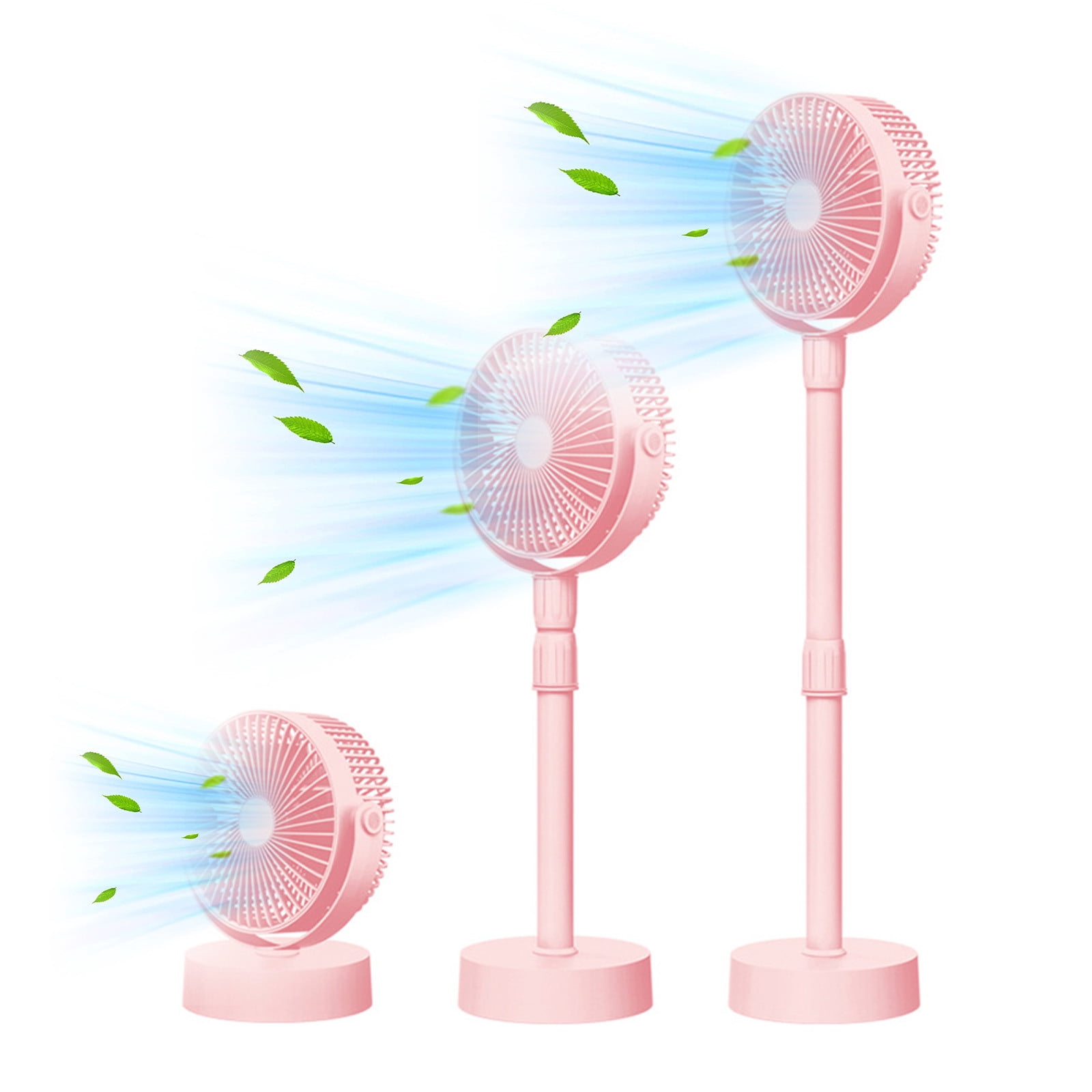 Lhked Fans For Bedroom Portable Pedestal Fan - Foldaway Standing Fan Foldable Desk Fan, Wireless Use 1200Mah Rechargeable Battery, Control Telescopic 3Speed Quiet