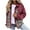 Red, variant on BEFOKA Womens Jean Classic Casual Denim Jacket Long Sleeves Plaid Trendy Loose Shacket Fall Trucker Coats Going Out Tops for Women Jean Jacket Sweatshirt