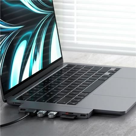 Satechi - PRO Hub Slim 7-in-1 w/ USB 4 Port, 4K HDMI, USB3.2 Gen 2, SD/TF Card Reader, and 100W USB C PD for MacBook Pro/Air M2 - Space Gray