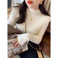 thumbnail image 1 of Elegant Solid Basic Knitted Women Tops Turtlneck Sweater Long Sleeve Casual Slim Pullover Korean Fashion Simple Chic Clothes, 1 of 5