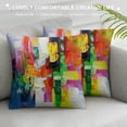 thumbnail image 3 of Orinice Colors Abstract Vibrant Graphic Decorative Throw Pillow Cover for Home Couch Living Room Bed Sofa Pillow Case 24x24in, 3 of 5
