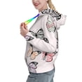 thumbnail image 2 of Lsque Beautiful Butterfly Pattern Casual Women's Hoodie,Hooded Sweatshirt with Kangaroo Pocket,Pullover Hoodie with Eye-catching Drawstrings-X-Large, 2 of 7