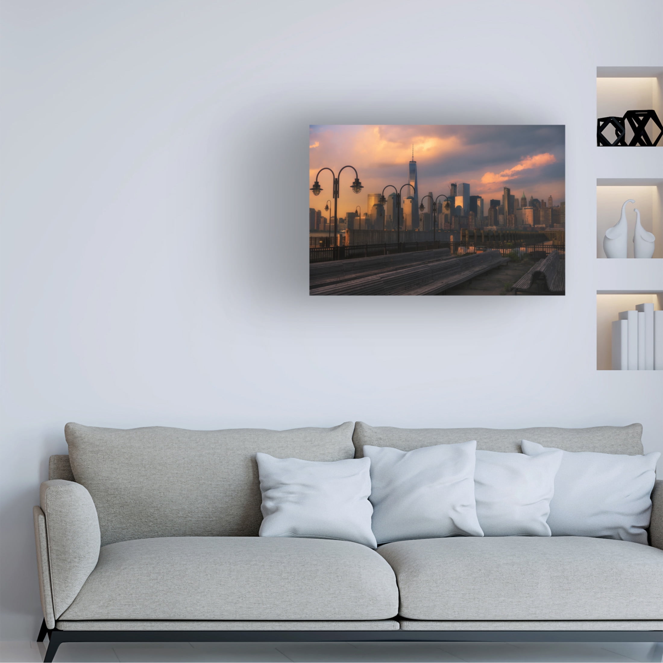 Canvas Wall Art - David Martin Castan 'Old Nyc' Wall Art for Living Room, Bedroom, or Office Décor by Trademark Fine Art - 47 x 30 Inches