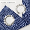 thumbnail image 5 of DriftAway Mia Stripe Room Darkening Grommet Unlined Window Curtains Textured Stripe 2 Panels 84"L x 52"W Indigo Blue Textured Stripe, 5 of 8