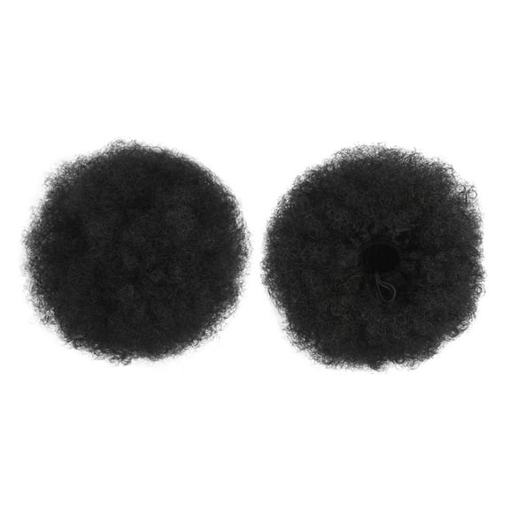 Beauos Drawstring Ponytail Extension for Black Women, Premium Medium Short Synthetic Puff Ponytail for Natural Hair, Clip on Kinky Drawstring Curly Ponytail Bun, 1X Fluffy Hair Set