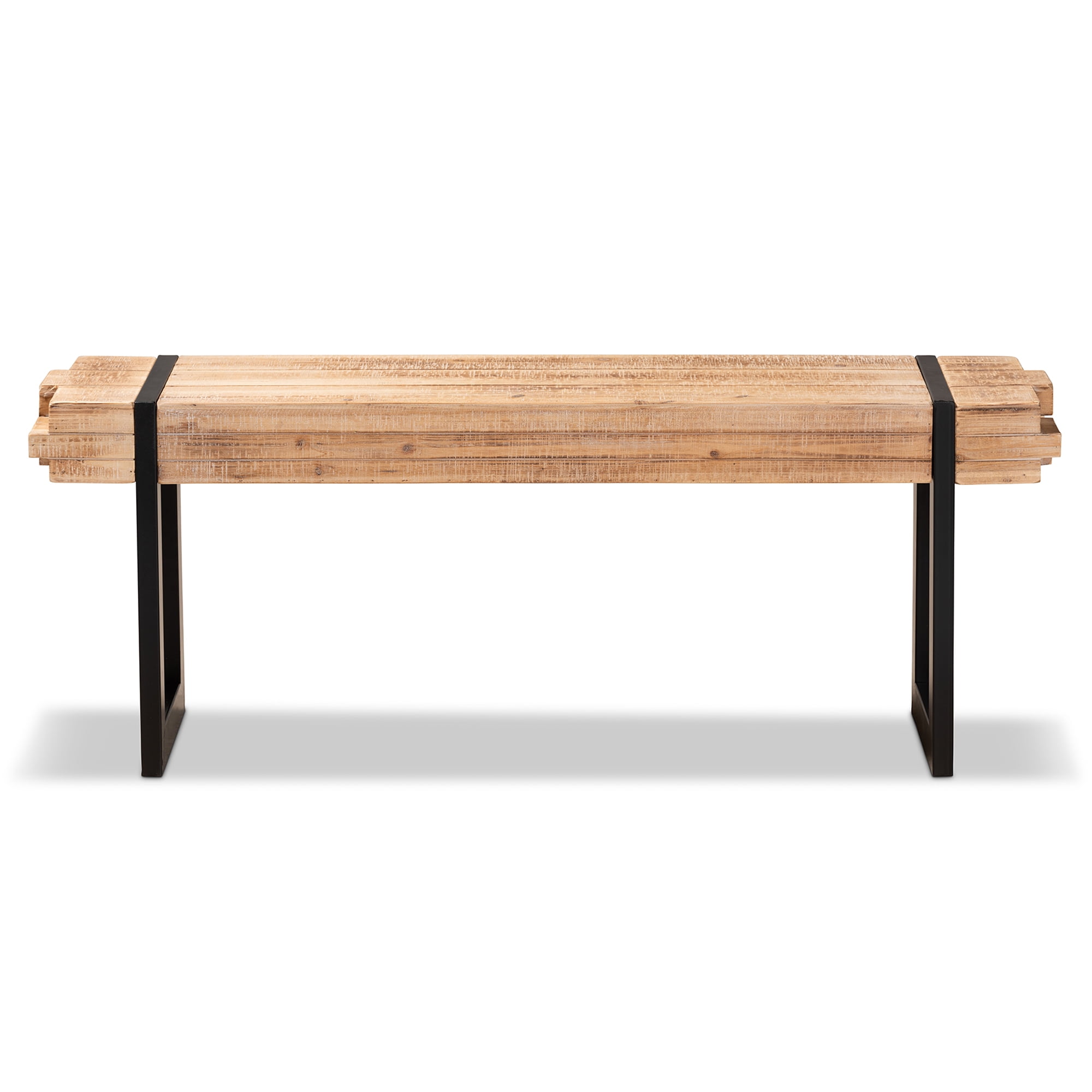 Baxton Studio Medium Density Fiberboard Bench with Rustic and Industrial Design, Natural Brown