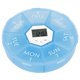 thumbnail image 1 of Pastillero portátil de forma redonda para 7 días, organizador de medicamentos, recordatorio de tableta (azul), 1 of 8