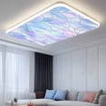 thumbnail image 2 of Stained Glass Fluorescent Light Covers, Blue Purple Floral Geometric Magnetic Light Covers for Ceiling Lights, Fluorescent Ceiling Shade Filters for Classroom Bedroom Office 4x2Ft x 3PCS, 2 of 8