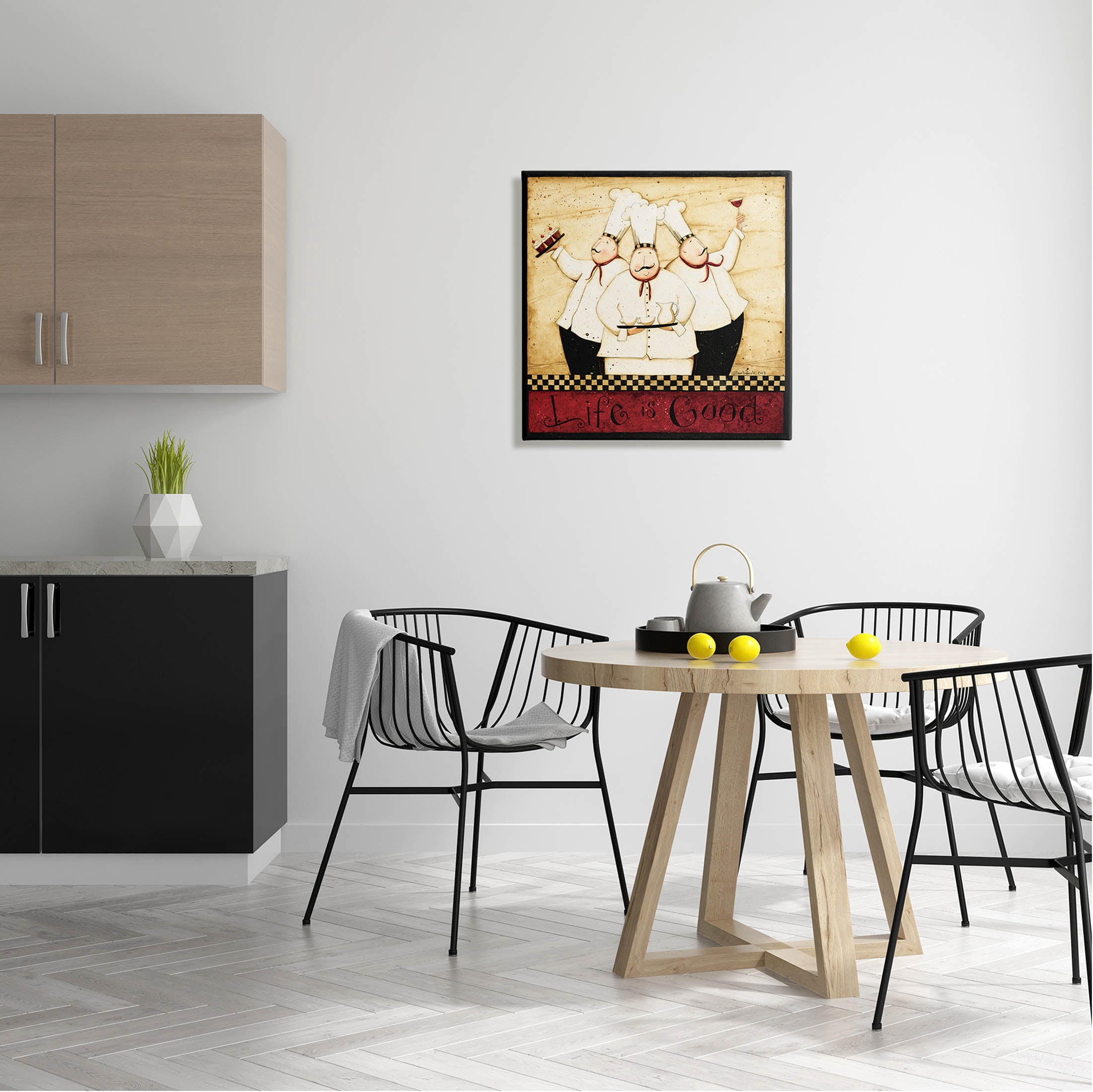 Life Is Good Vintage Chefs Food & Beverage Graphic Art Gallery Wrapped Canvas Print Wall Art