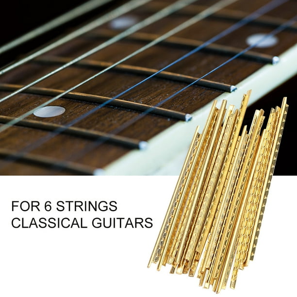 Alambre para trastes de guitarra -19 piezas 2 mm Color dorado Trastes de latón Alambre Fretwires Reparación de piezas de repuesto para guitarras de madera tradicionales y clásicas Piezas de repuesto