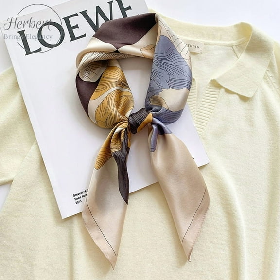 Silk Scarf for Women, 100% Mulberry Silk, 65x65cm Square, Head & Neck Scarf,65,As Picture
