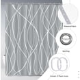 thumbnail image 5 of Light Grey Shower Curtain for Bathroom with Hooks, Shower Curtain Set Stripe Bath Curtains Decorative White Shower Curtains Weighted Hem Water Repellent Washable, 72 x 72, 5 of 6