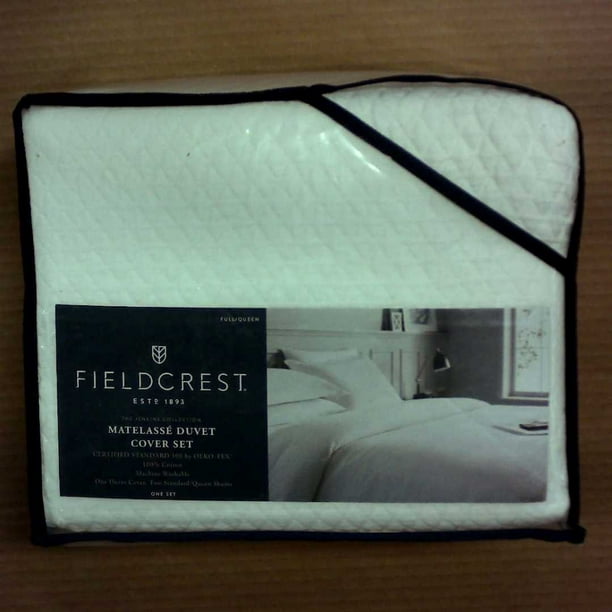 White Matelasse Duvet Cover Set (Full/Queen) Fieldcrest