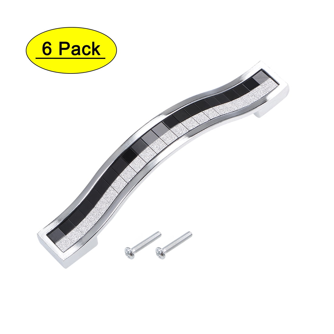 Uxcell 96mm Hole Centers Cabinet Pulls Drawer Handle Alloy Crystal Black 6Pack