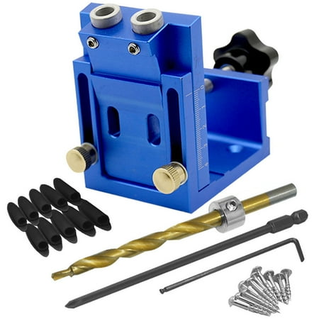 

1 Set Pocket Hole Jig Double 15 Degrees Portable Drill Guide Wood Working Tool