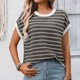 thumbnail image 5 of Tejiojio Women's Casual Striped T-shirt Round Neck Pullover Short Sleeve Top S-2XL, 5 of 8