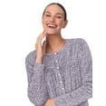 thumbnail image 6 of Aria Women’s Long Sleeve Stretch Velour 44" Sleepwear Nightgown, Sizes XS-5X, 6 of 7