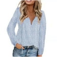 thumbnail image 1 of Pompotops Chemise en Chiffon Décontractée à Col en V Fragmentée Manches Courtes pour Femmes en Solde, 1 of 3
