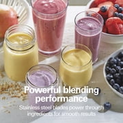 Hamilton Beach Personal Blender for Smoothies with Travel Lid, 14 oz, Black