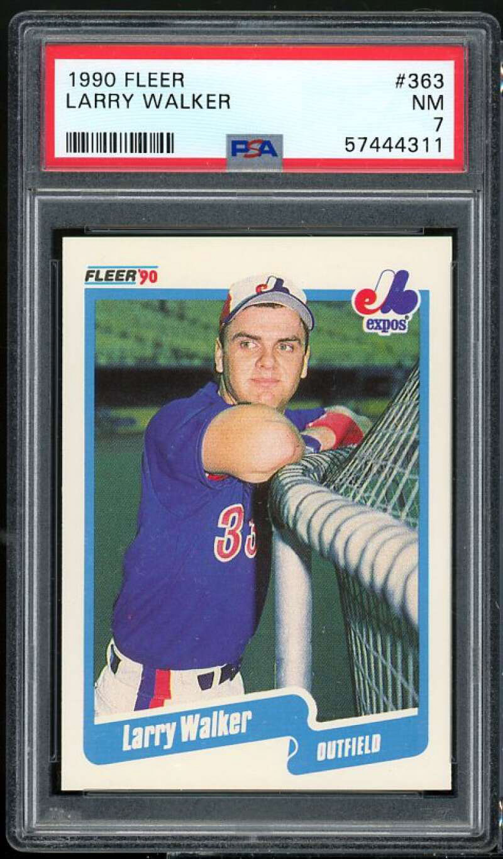 Larry Walker Rookie Card 1990 Fleer #363 PSA 7