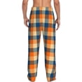 thumbnail image 6 of Cauagu Warm Orange Plaid Mens Pajama Pants Sleep & Lounge Pants,PJ Bottoms with Pockets-Small, 6 of 7