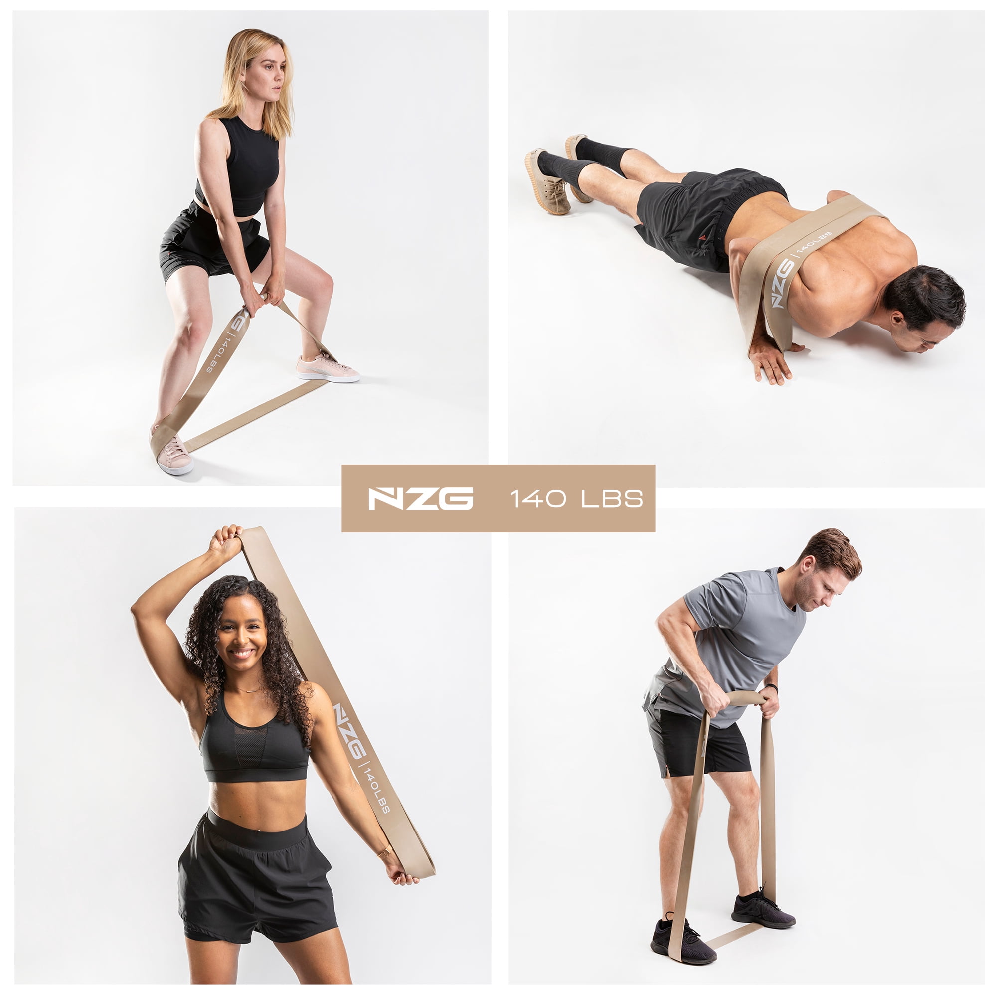 NZG 100% Latex-Free Organic Rubber Resistance Bands (1-Band, 140LB)