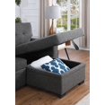 thumbnail image 5 of Bedroom Modern Simple Linen 3-Piece Sectional 220cm with Storage and Cup Holder, 5 of 21