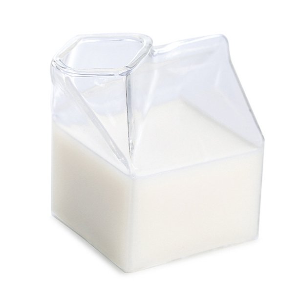 Glass Milk Carton, Clear Mini Creamer Container - Walmart.com - Walmart.com