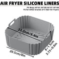 thumbnail image 3 of Silicone Air Fryer Liners for Ninja Air Fryer Pro XL AF141 AF142 AF181 AF182,2Pack 8.8inch Square Air Fryer Liners Reusable Basket for Cosori,Chefman,Instant Pot,Other 5-8QT,Air Fryer Accessories, 3 of 6